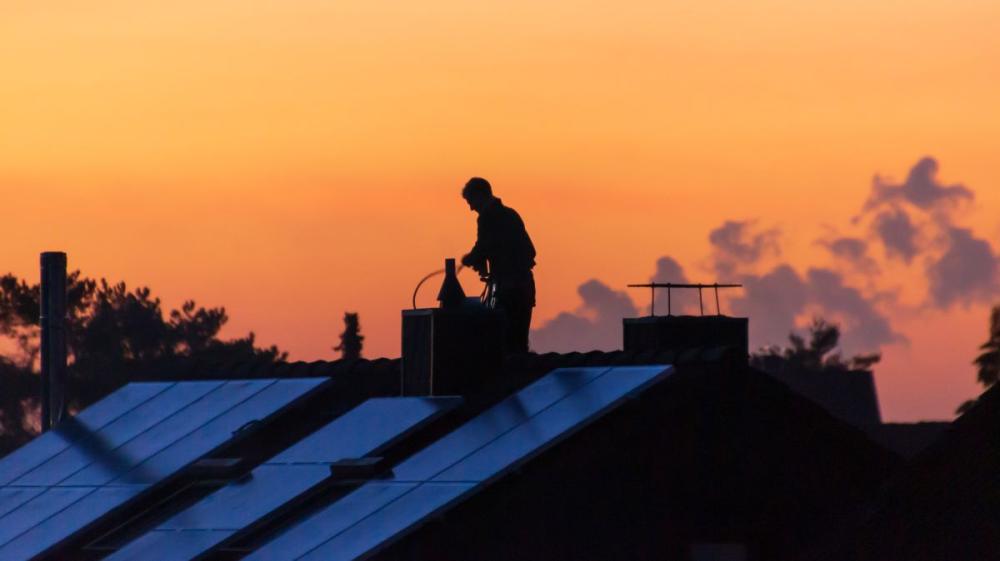 ramonage au couché du soleil
